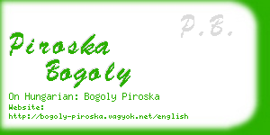 piroska bogoly business card